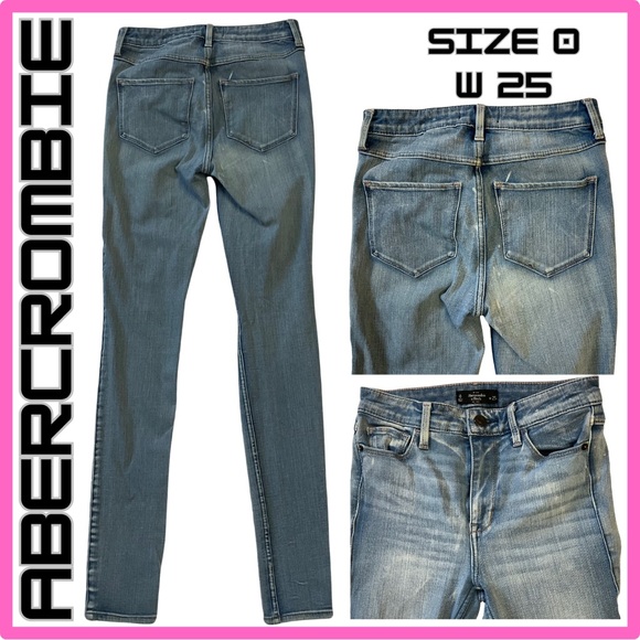 🌼4/$10🌼 ABERCROMBIE Skinny Jeans | Size 0, W 25 | Inseam 29.5” - Picture 2 of 2